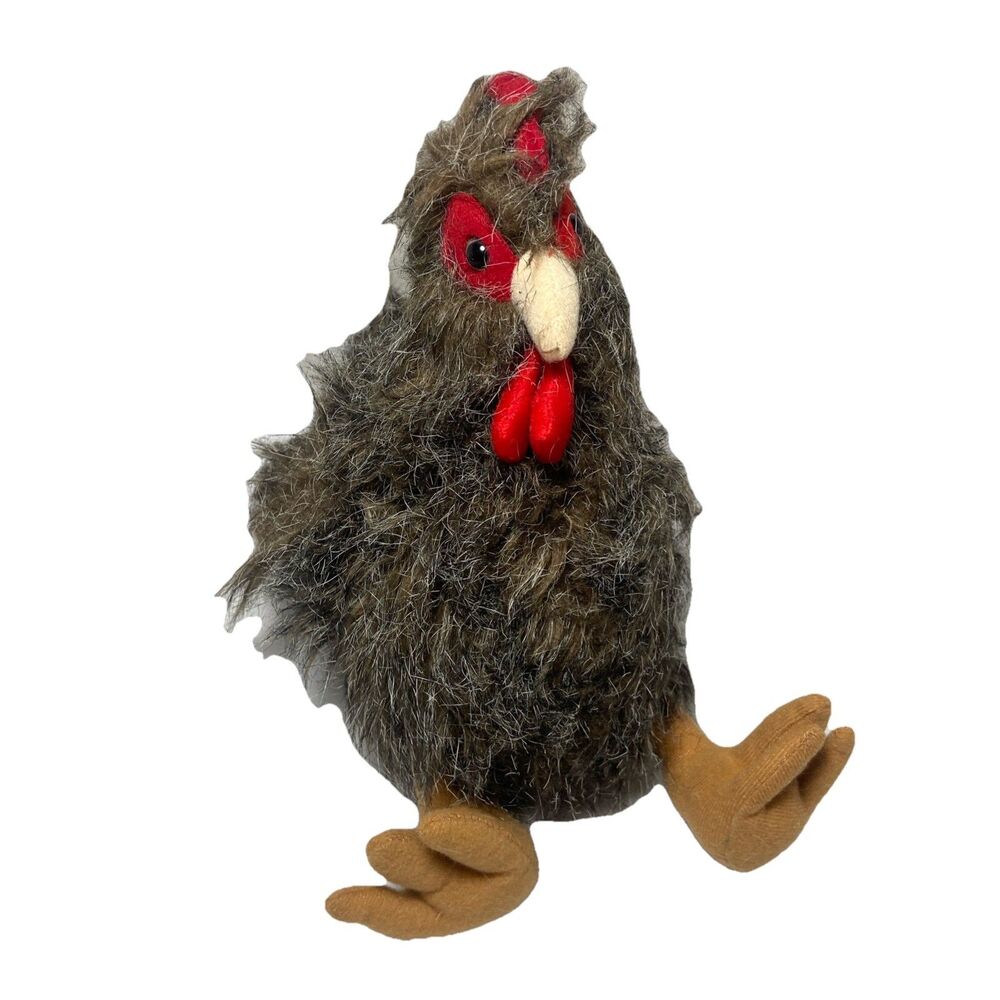 Dan Dee Rooster Plush Stuffed Animal Big Chicken 11 “Sitting Brown Farm 2018